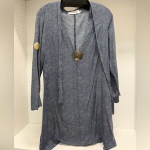 Walker & Wade Women's Blue & White Patterned Dress Sz S